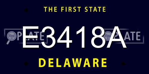E3418A Delaware License Plate