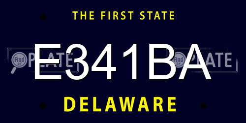 E341BA Delaware License Plate