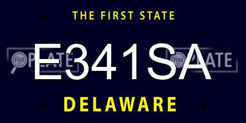 E341SA Delaware License Plate