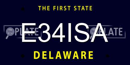 E34ISA Delaware License Plate