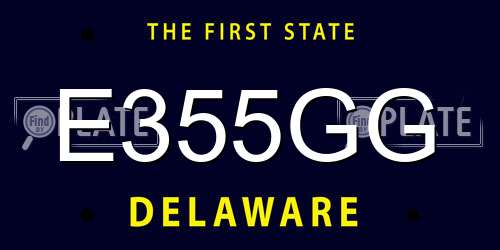 E355GG Delaware License Plate
