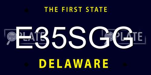 E35SGG Delaware License Plate