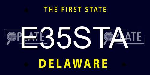 E35STA Delaware License Plate