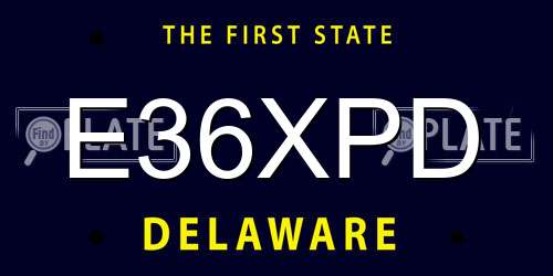 E36XPD Delaware License Plate