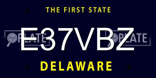 E37VBZ Delaware License Plate