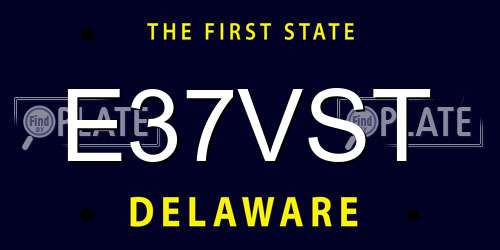 E37VST Delaware License Plate