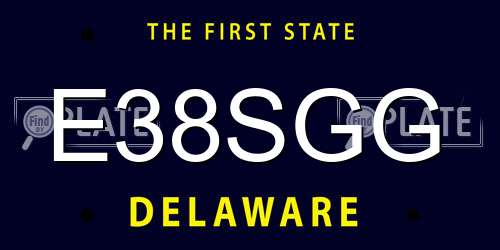 E38SGG Delaware License Plate