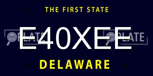 E40XEE Delaware License Plate