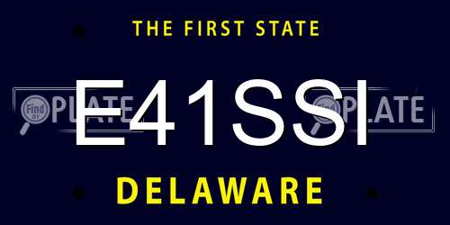 E41SSI Delaware License Plate