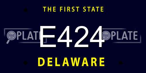 E424 Delaware License Plate
