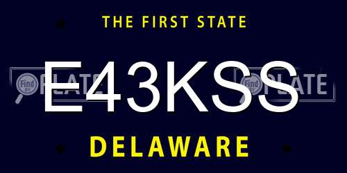 E43KSS Delaware License Plate
