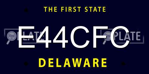 E44CFC Delaware License Plate