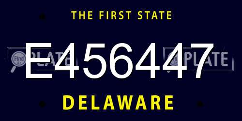 E456447 Delaware License Plate
