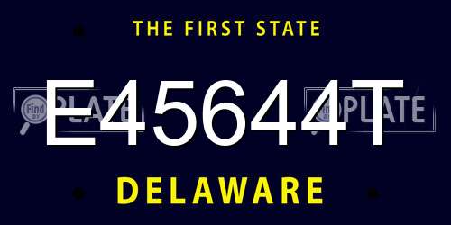 E45644T Delaware License Plate