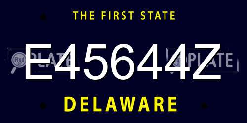 E45644Z Delaware License Plate
