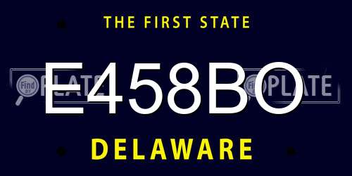 E458BO Delaware License Plate