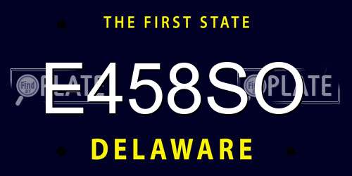 E458SO Delaware License Plate