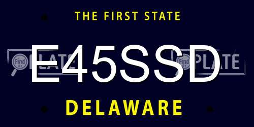 E45SSD Delaware License Plate