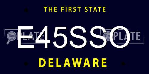 E45SSO Delaware License Plate