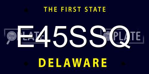 E45SSQ Delaware License Plate