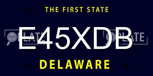 E45XDB Delaware License Plate