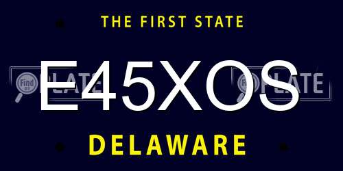 E45XOS Delaware License Plate