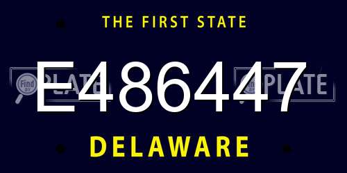 E486447 Delaware License Plate