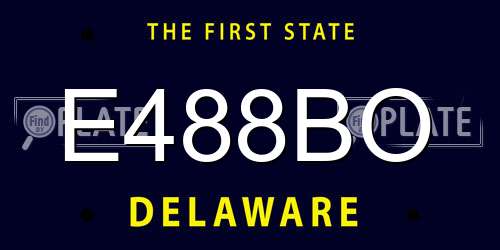 E488BO Delaware License Plate