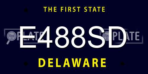 E488SD Delaware License Plate
