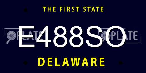 E488SO Delaware License Plate