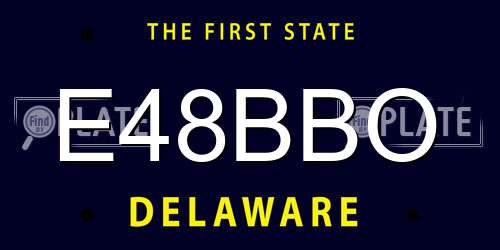 E48BBO Delaware License Plate