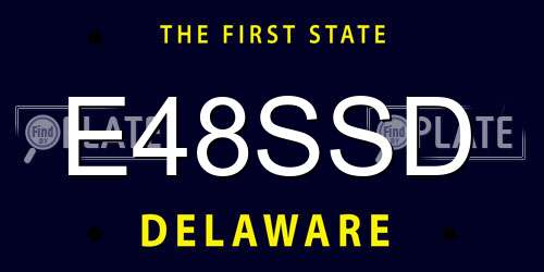 E48SSD Delaware License Plate