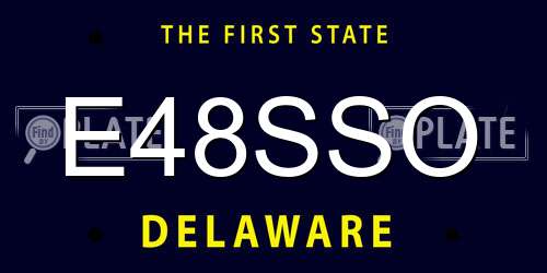 E48SSO Delaware License Plate