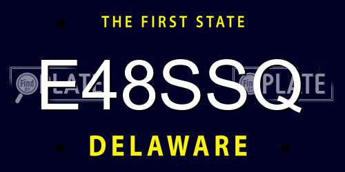 E48SSQ Delaware License Plate