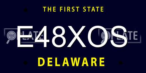E48XOS Delaware License Plate