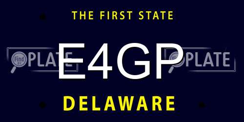 E4GP Delaware License Plate
