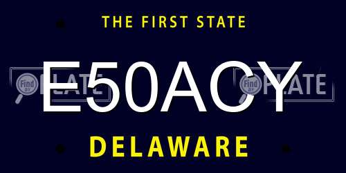 E50ACY Delaware License Plate