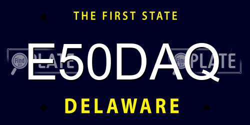E50DAQ Delaware License Plate