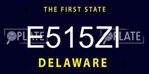 E515ZI Delaware License Plate