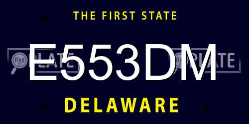 E553DM Delaware License Plate