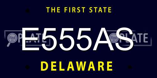 E555AS Delaware License Plate