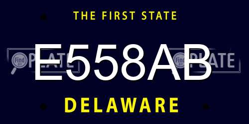 E558AB Delaware License Plate