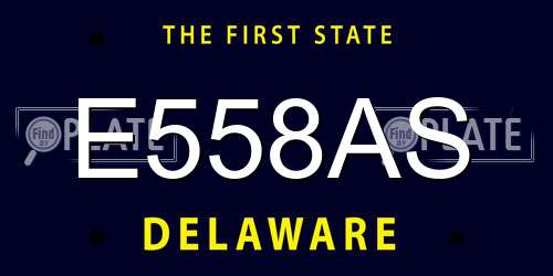 E558AS Delaware License Plate