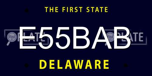 E55BAB Delaware License Plate