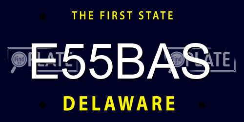 E55BAS Delaware License Plate