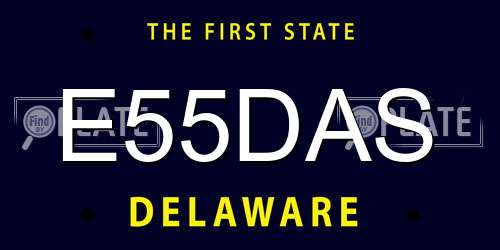E55DAS Delaware License Plate