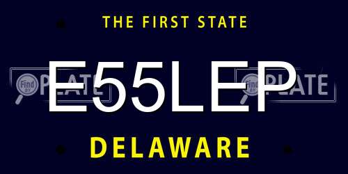 E55LEP Delaware License Plate