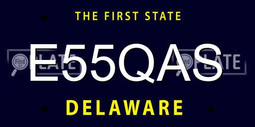 E55QAS Delaware License Plate