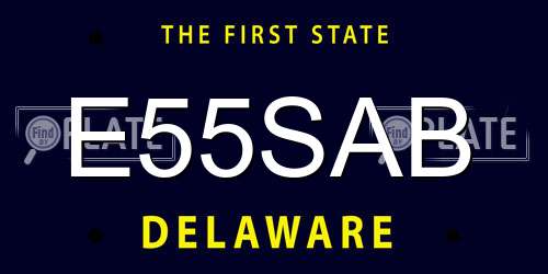 E55SAB Delaware License Plate