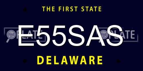 E55SAS Delaware License Plate